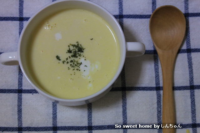 제철인 옥수수로 만드는 맛있는 "콘 스프"