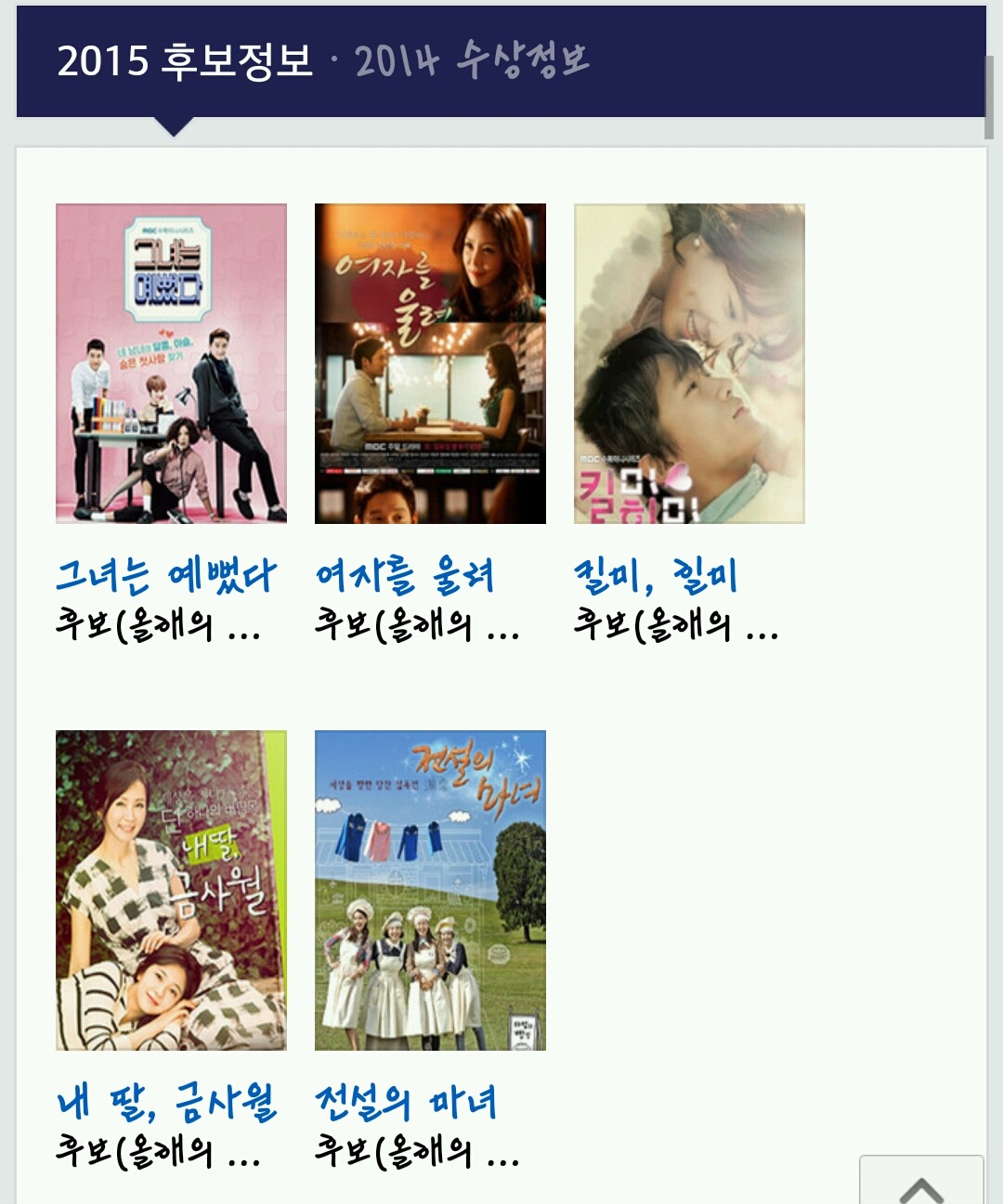 MBC 연기대상 올해의 드라마상 후보 | 인스티즈