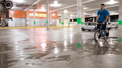 픽시 자전거가 스키딩(제동) 하는 방식.gif | 인스티즈