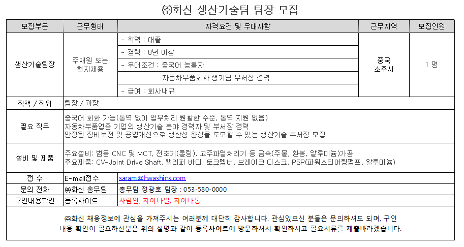 (주)화신 이미지