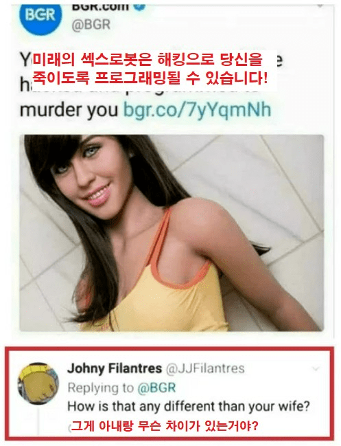 미래의 섹스로봇은 당신을 죽이도록 해킹될 수 있습니다 | 인스티즈