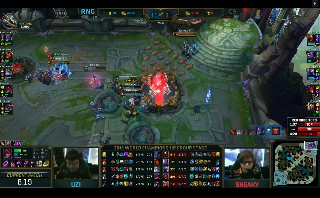 LOL] 2018 롤드컵 그룹 스테이지 / 대회 첫날 5경기,"RNG(중국) vs C9(북미)"- 경기결과 | 인스티즈